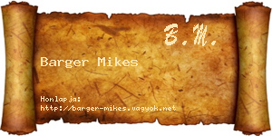 Barger Mikes névjegykártya